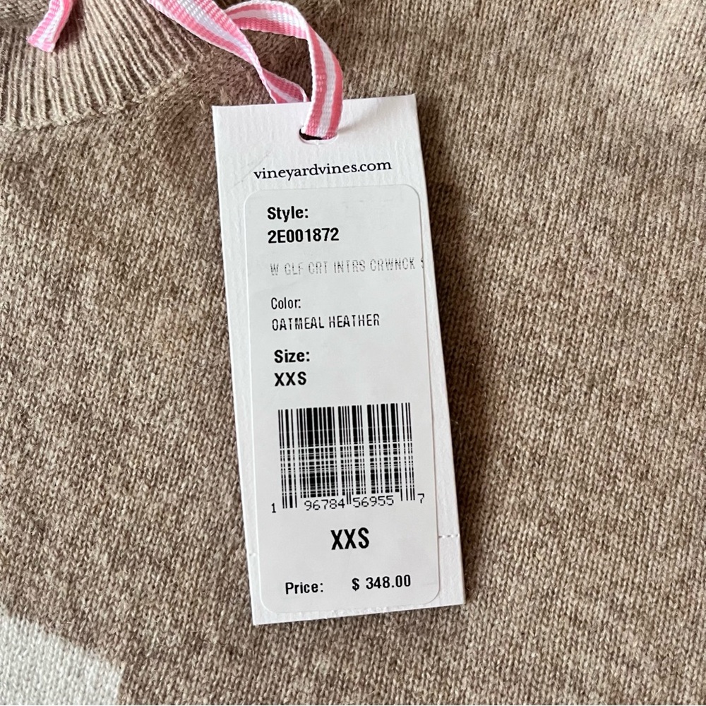 Vineyard Vines Cashmere by Shep & Ian Golf Oatmeal Heather Size XXSmall - Picture 5 of 9